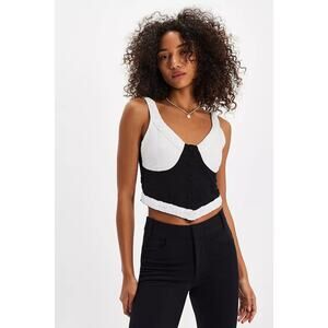 Mandinga x Free People Urano Mix Black Top NWT